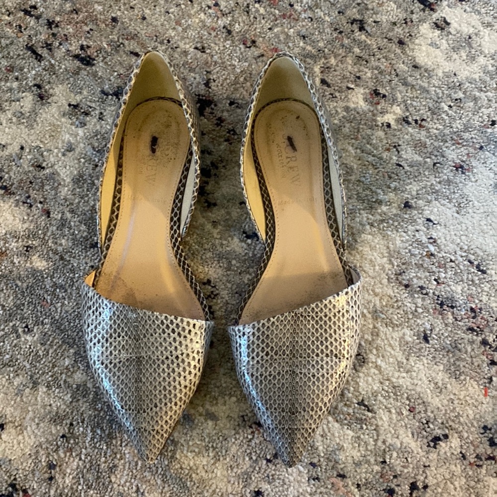 J.Crew Collection Sloan Snakeskin D’Orsay Flats 5.5 $198